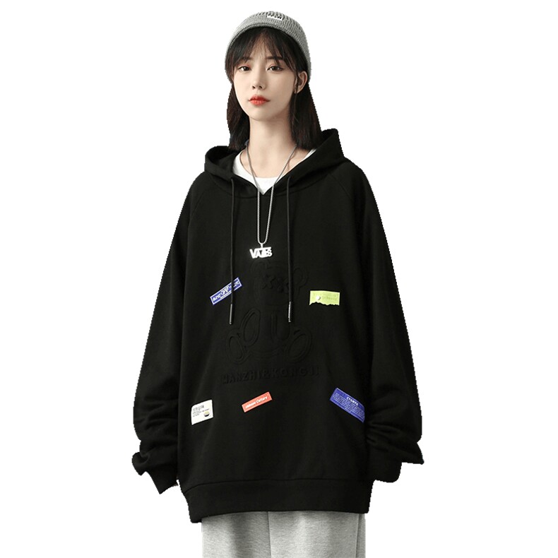 7XL-M2023秋季新款慵懒风连帽卫衣男女无性别中性风上衣加大码,男装卫衣,钱塘717(原712)