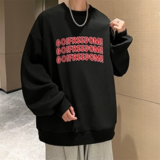 华夫格卫衣圆领卫衣男大码长袖t恤男外套HW76338-P30加绒款-P40，男装卫衣，电商A040