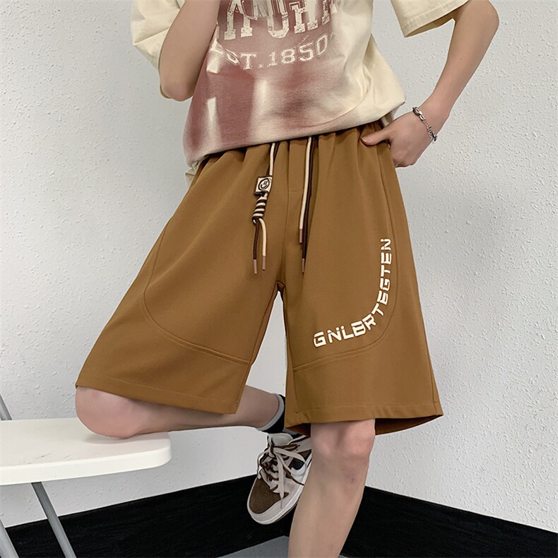 夏季抖音品质直播菠萝纹休闲短裤五分裤313A-1-NK109-P45控58图片