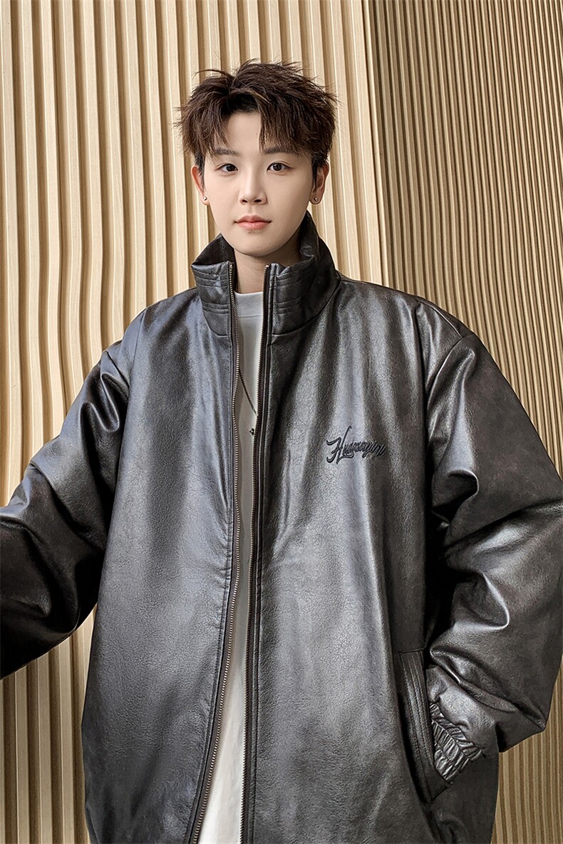 新款棉衣男女保暖PU皮加厚情侣装面包服棉服外套225-2-Y210-P150,男装棉衣,星座225-2