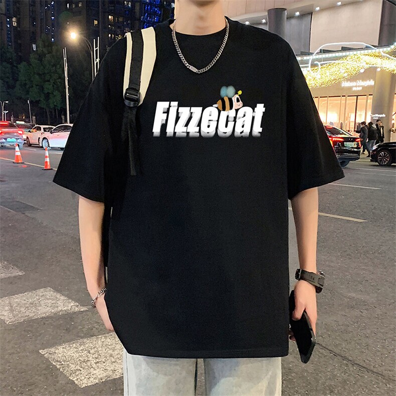 T835大码宽松纯棉运动圆领体恤衫oversize短袖T恤男重磅T图片