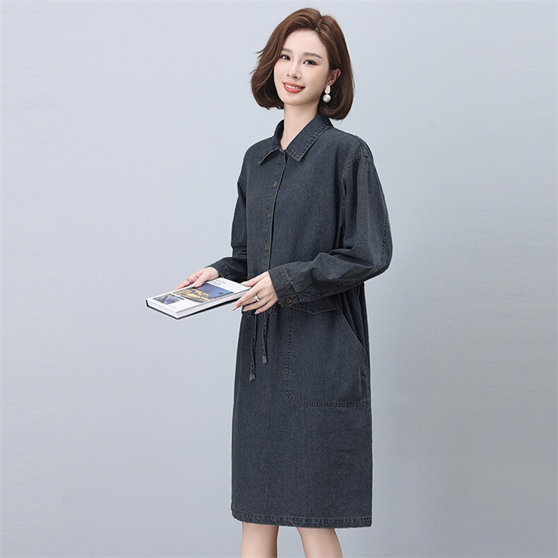 2024年春季休闲舒适牛仔连衣裙收腰,女装连衣裙,悦见她