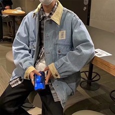 Y8027-P45春秋季美式复古水洗牛仔外套男女工装vintage高级感，男装工装外套，电商B323A