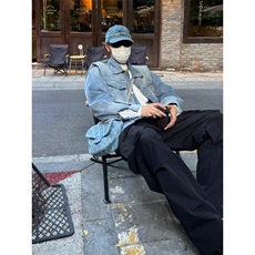 垫肩牛仔外套男美式正肩小众夹克JK004特P70，男装工装外套，星座908-1