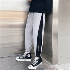 港风夏季男士新款休闲长裤拉链设计宽松直筒裤DK7306-P46控68，男装休闲裤，星座717