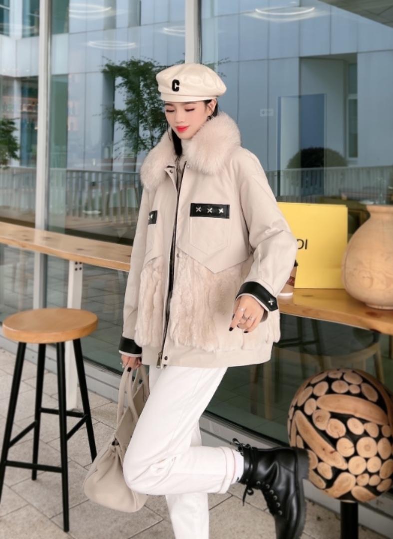 冬装时尚大狐狸毛领卡毛派克,女装其它,梦中秋月