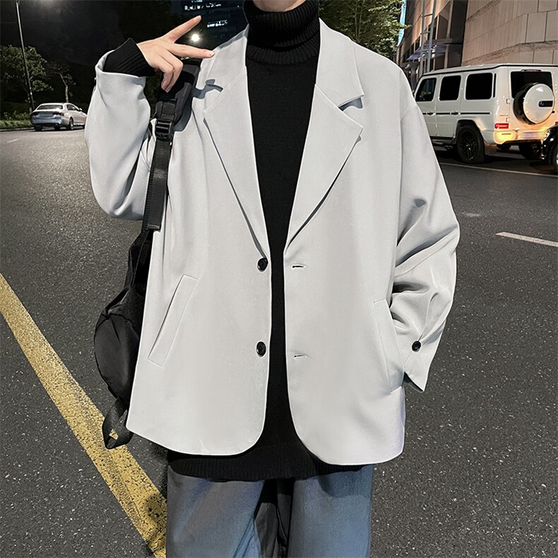 秋季小西装西服外套男ins上衣英伦单西宽松休闲A071-X06-P85，男装西服，电商A071