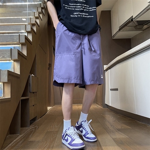 夏季薄款纯色简约宽松工装短裤男士五分休闲潮牌运动裤图片