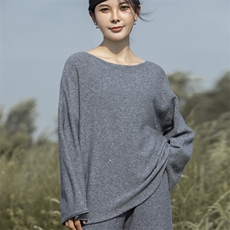 2024秋款时尚显瘦纯色羊毛套装女，女装套装/套裙，业大羊绒