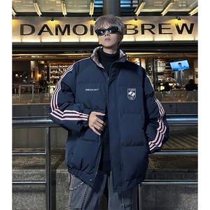现货假两件格子羽绒棉衣抖音得物二开冬季棉服加厚外套BMY208图片