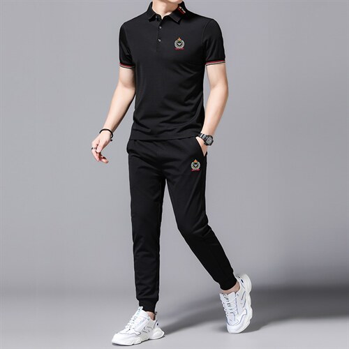 2023年夏款潮流休闲时尚男士运动短袖套装P120图片