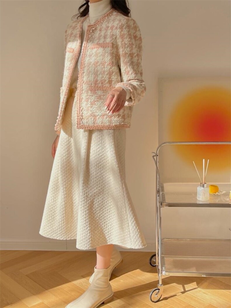 2021新款羊毛小香风/珊瑚粉色系，其它，奥瑾