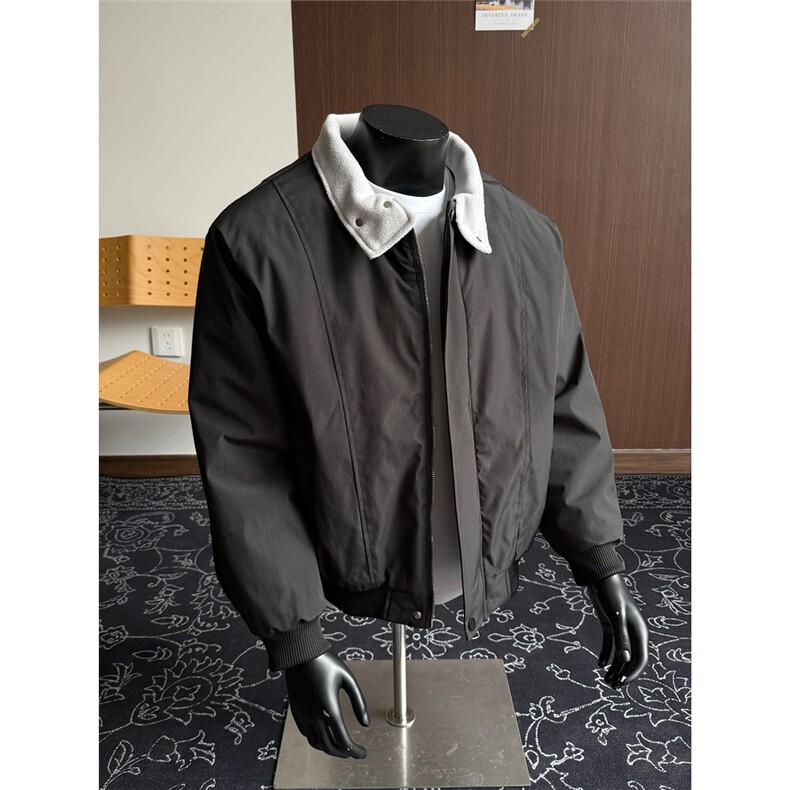 羊羔毛毛领棉服派克服男女冬季2025新款立领工装棉衣外套P78,男装棉衣,电商C306-1