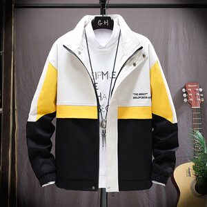 男士外套韩版潮流秋季新款休闲撞色拼接连帽工装夹克男JK173-P70图片
