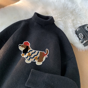 高质量！秋冬季高领毛衣加绒加厚翻领针织衫男毛衣FL550-特P38图片