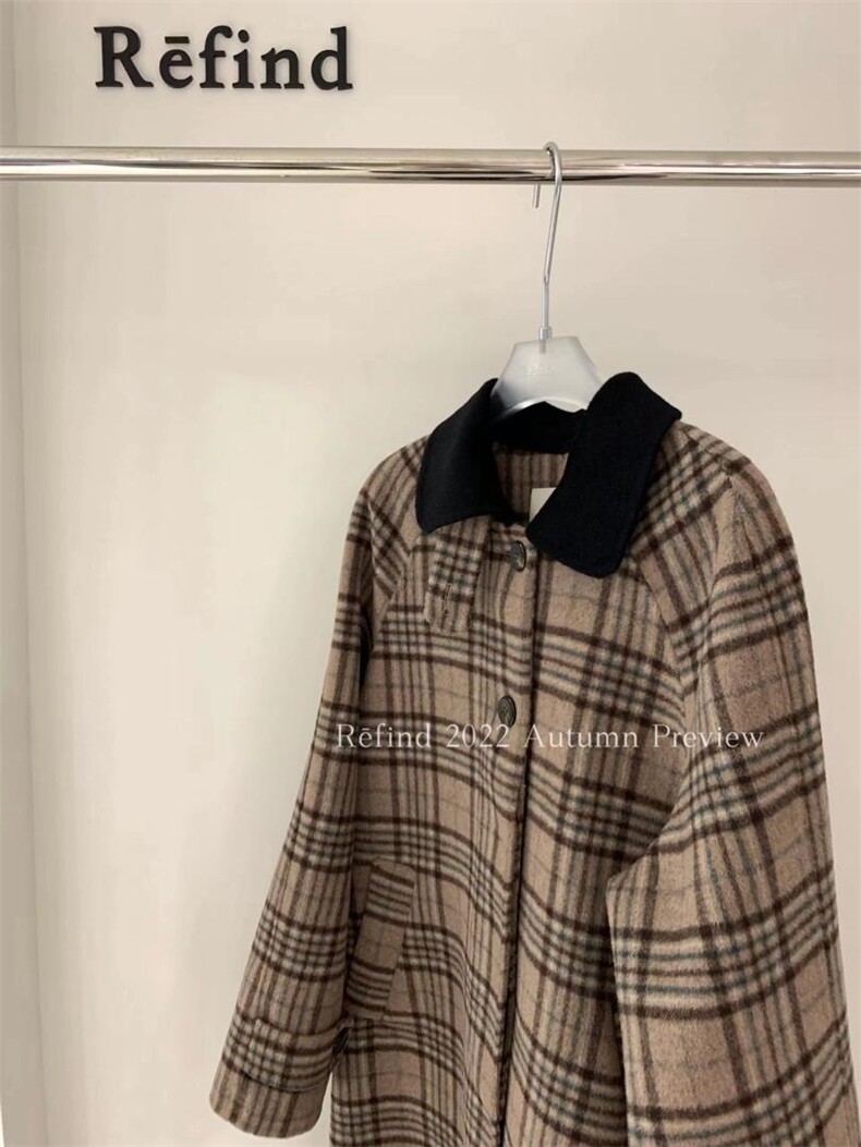 【补单】定制格纹羊毛高支大衣，其它，Refind