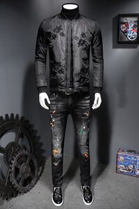 7133 冬季新款加厚蚕丝棉服刺绣休闲保暖棉衣图片