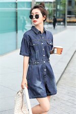 2022韩版新品时尚牛仔连体裤连体短裤，女装连体裤，钱塘布衣