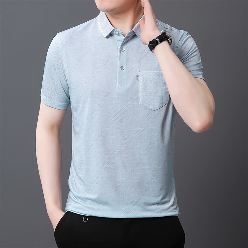 纯色短袖宽松翻领上衣2024年潮流衬衫百搭夏季POLO衫FGNYS603，男装Polo衫，钱塘6003（原4033）