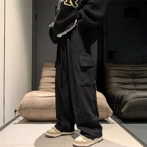 百搭休闲裤男宽松直筒休闲裤2022潮男裤子玉米粒SK205P40图片