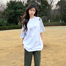 万针全刺绣工艺抖音得物高品质260克重磅纯棉双纱美式高街短袖T恤，男装T恤，电商A486
