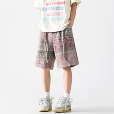 五分短裤夏季美式高街潮流休闲宽松短毛中裤男女D557/特P40，男装牛仔裤，星座206（原A221）