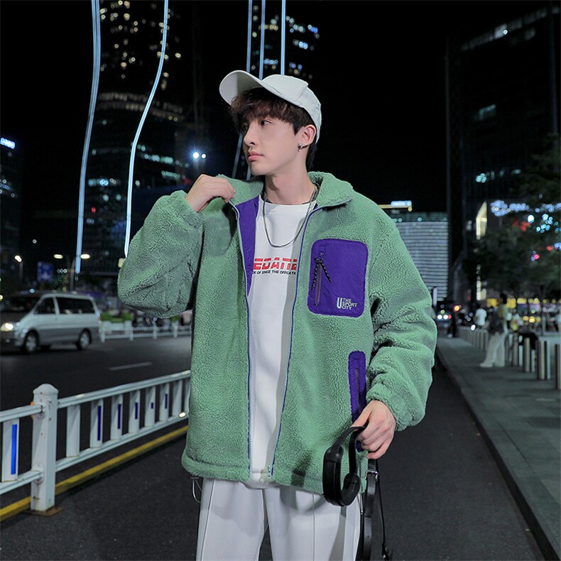 2020冬季新款港风羊羔绒保暖棉衣男士潮流百搭外套A436-W903,男装棉衣,电商A436