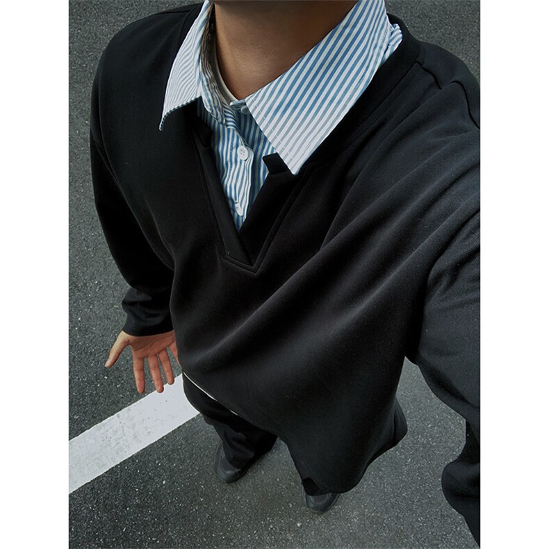 特P48无差价新款时尚百搭春秋假两件潮流POLO衫-POLO05男模外景，男装Polo衫，电商A003