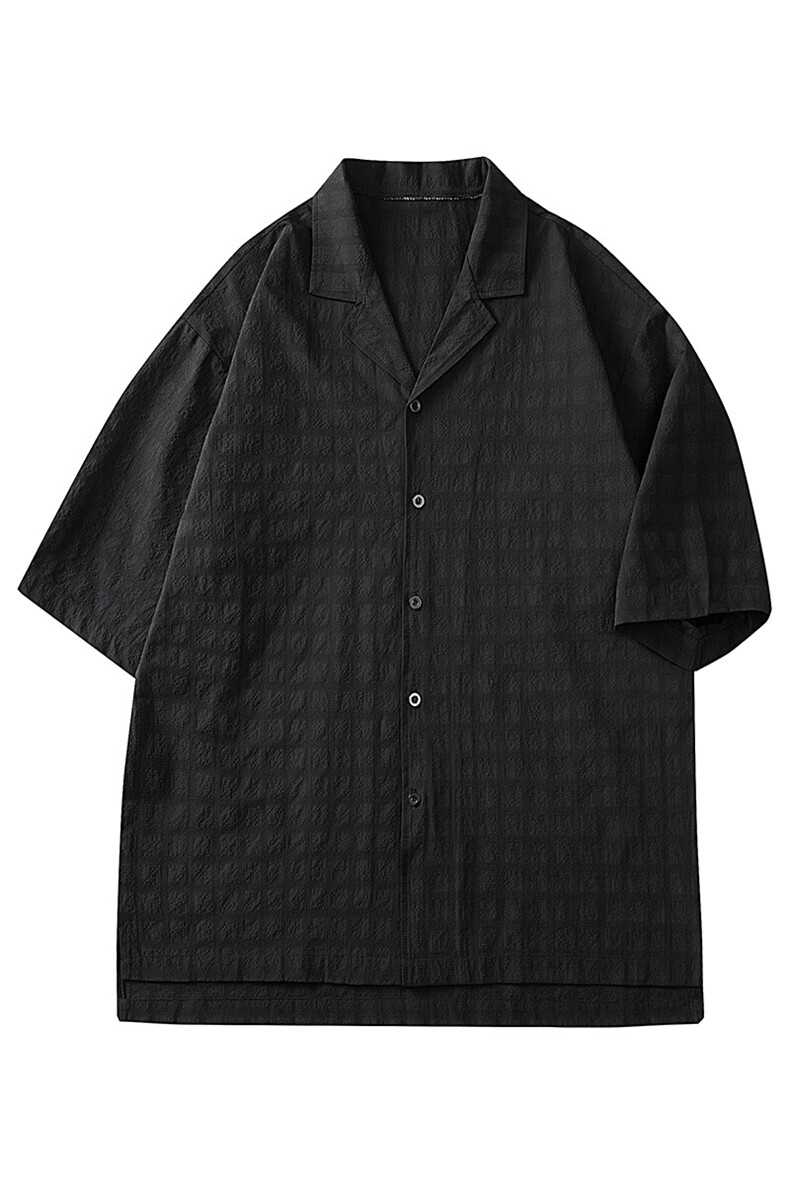 C5029/P40夏季新品西服领衬衫男个性肌理感格纹潮男宽松衬衣上衣,男装西服,电商A141