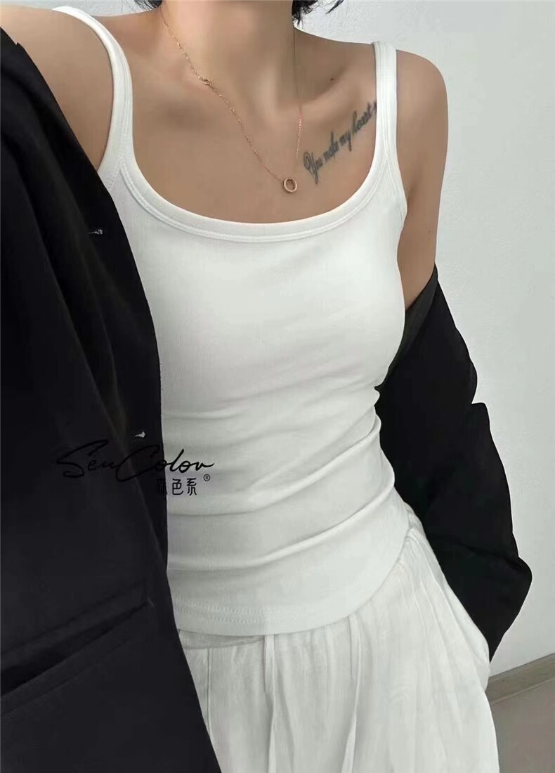 2025简约时尚秋冬百搭磨毛圆角保暖背心，女装背心吊带，东正羊绒