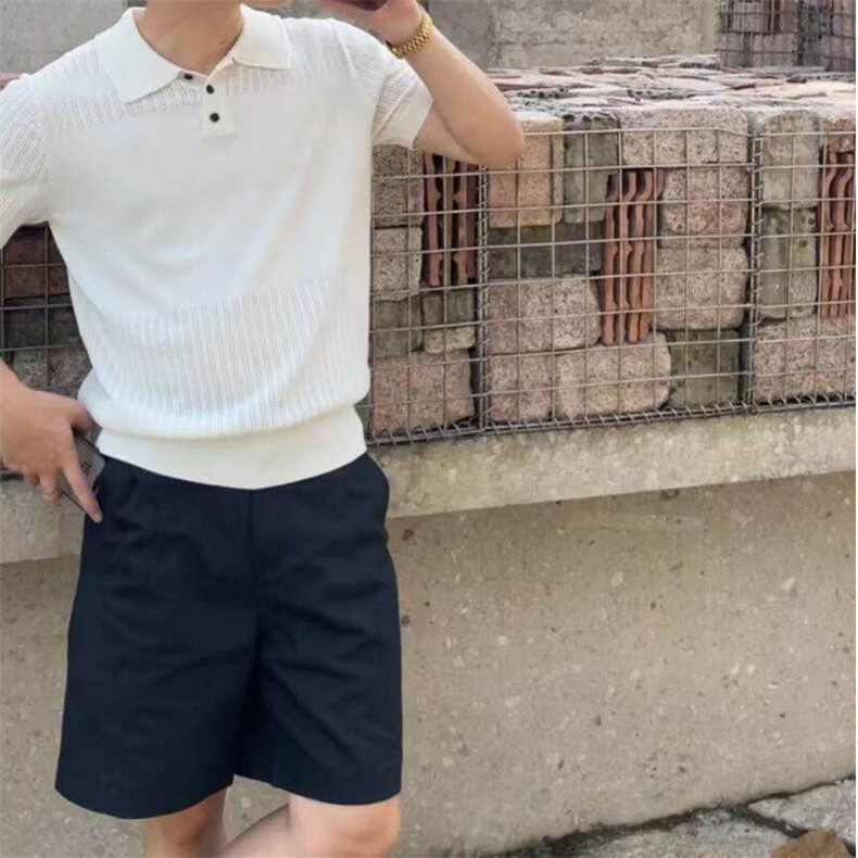 网图！老钱风POLO衫镂空T恤夏季高质量男款-EX50906-特批45图片
