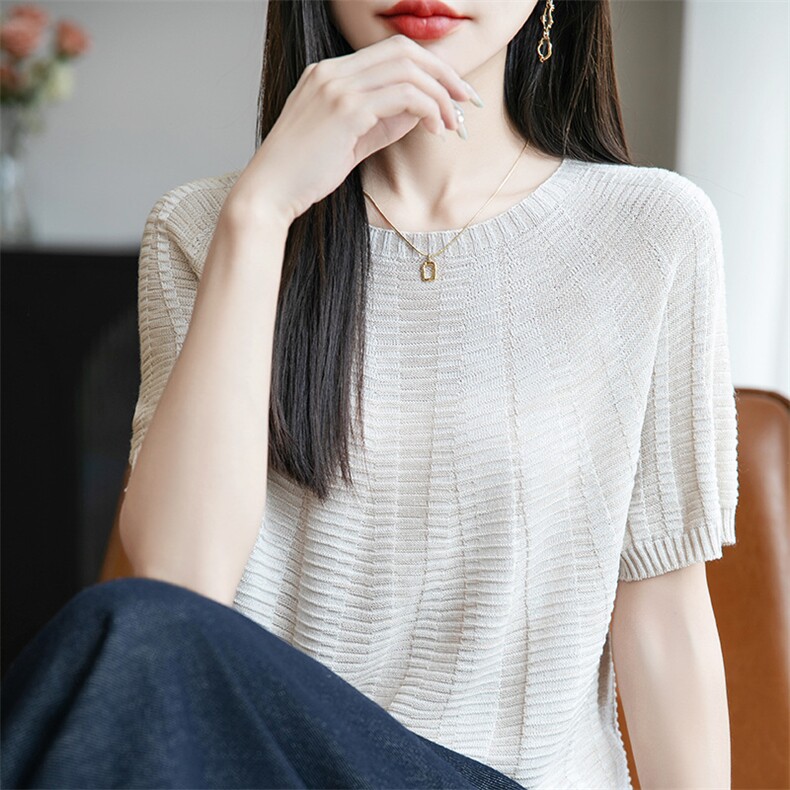 短袖T恤女士2025早春新款小个子修身短款高腰上衣夏,女装T恤,菲奥羊绒