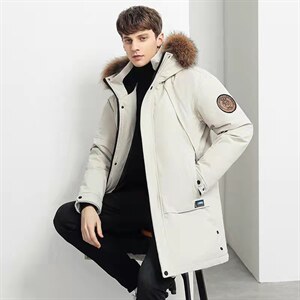 直播款连帽中长款修身户外韩版情侣学生羽绒服R656P110图片