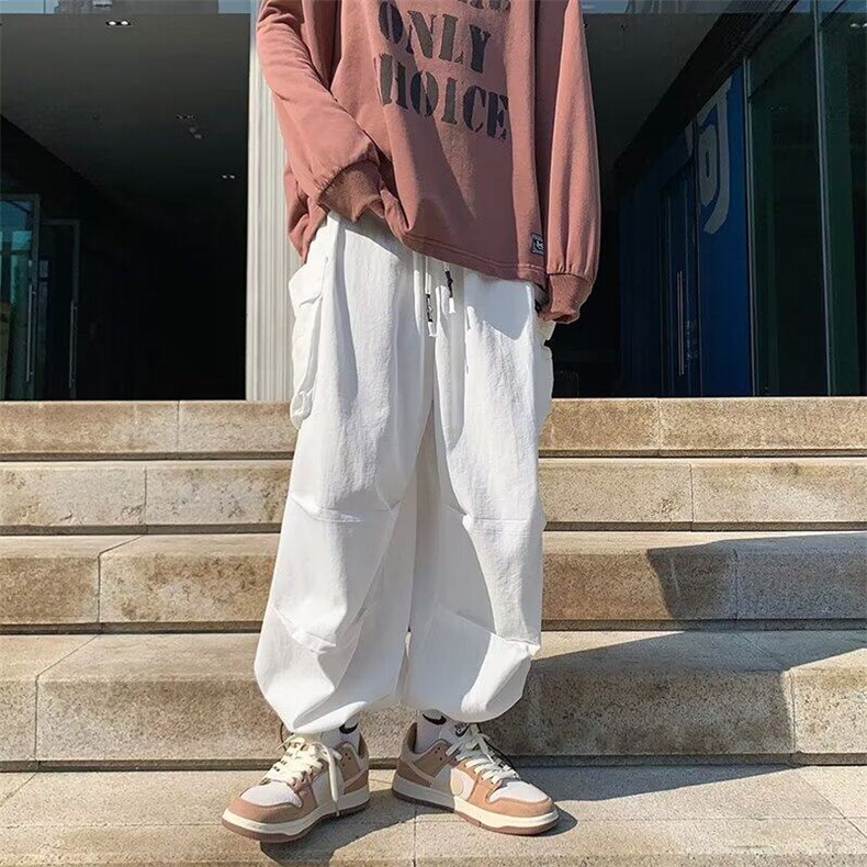 DK02-P40工装裤男士2025春秋款宽松直筒多口袋休闲百搭长裤子图片