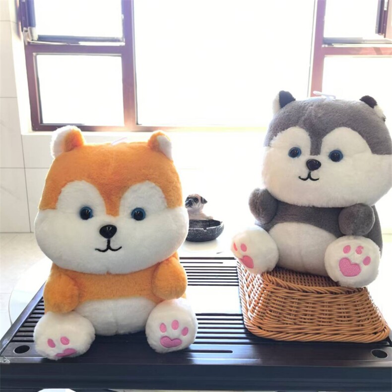 婚礼庆典婚庆娃娃抛洒十寸玩偶哈士奇，十寸十五寸毛绒玩具厂家