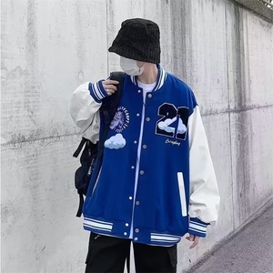 外套男春秋季2025新款美式复古棒球服男宽松休闲潮流痞帅立领夹克图片