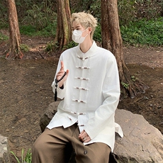 风春秋棉麻复古花式盘口长袖衬衫中式唐装CS12-P65，男装衬衫，星座217-5