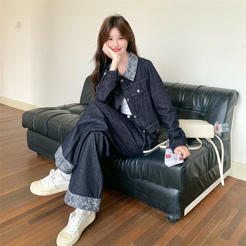 【已出货】】拼接牛仔套装W580P175-K238,女装套装/套裙,2C209