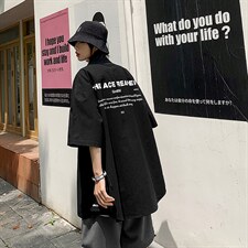 【】A003-HC2021-P40夏装新款个性港风短袖衬衫女模1，男装衬衫，电商A003