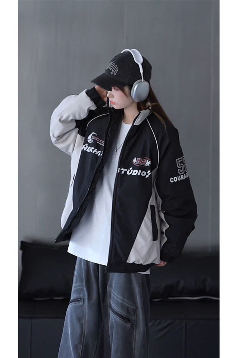 抖音视频截图只展示大货印花立领机车潮牌棉服77950特P85,男装棉衣,星座226-2