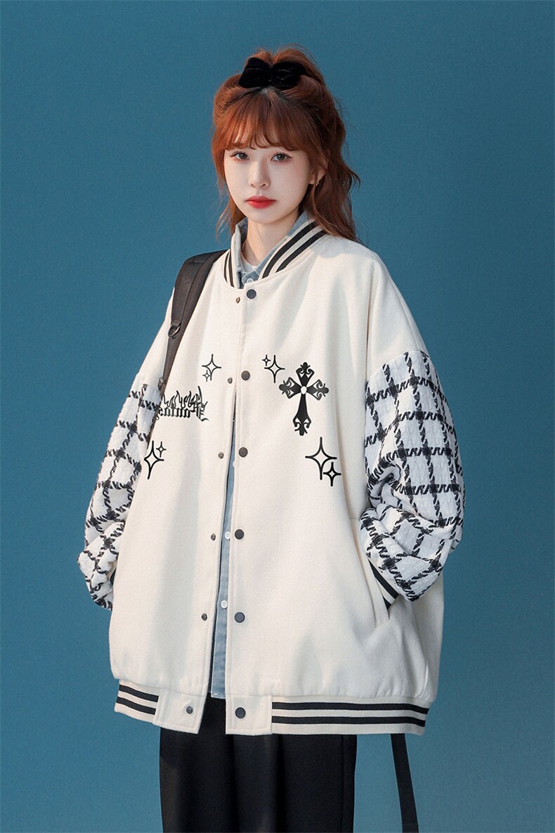 中性风2026新款设计感拼接宽松棒球服情侣夹克外套G705P85控98,男装夹克,A247A