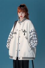 中性风2026新款设计感拼接宽松棒球服情侣夹克外套G705P85控98，男装夹克，A247A