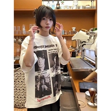 BK897CC-特P28复古乐队人像印花短袖T恤男女，男装T恤，星座1007（原301D）