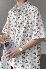 8XL-M花衬衫男短袖夏季薄款冰丝半袖宽松大码休闲外套DC28008P38，男装T恤，电商B312