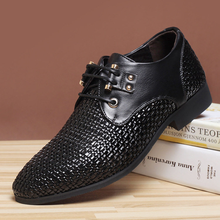 X4160-P135新款夏季男士凉鞋镂空手工编织正装商务男款尖头皮鞋，男鞋凉鞋，星座1407-3