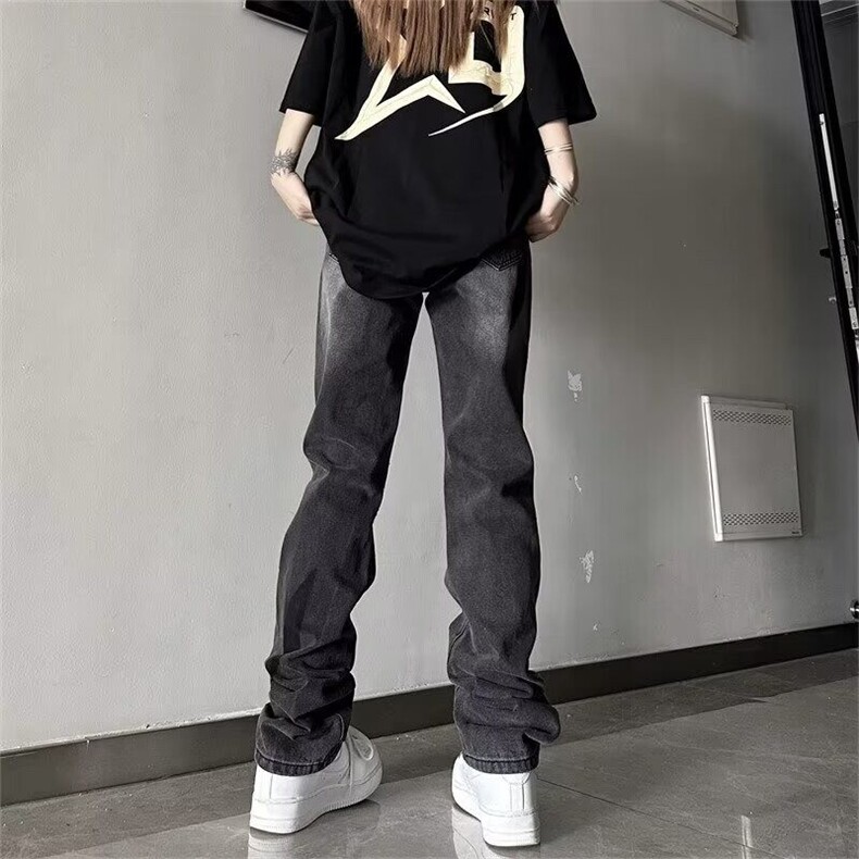 欧美vibe风高街破洞补丁拼接牛仔裤男女春秋季新款青少年炸街裤子,男装牛仔裤,星座506A
