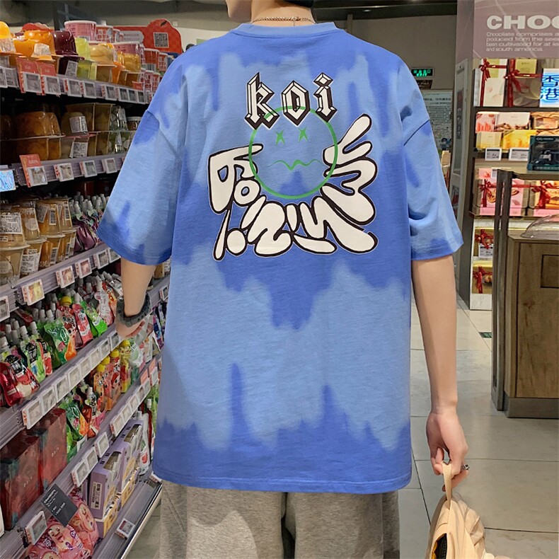 夏装学生渐变纯棉百搭T恤短袖男女创意印花半袖1599-P45控价68,男装T恤,电商A441-1