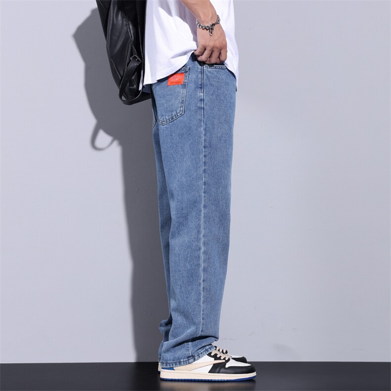 直筒牛仔裤男新款春夏季设计感显瘦宽松阔腿休闲长裤DY05#-P55图片