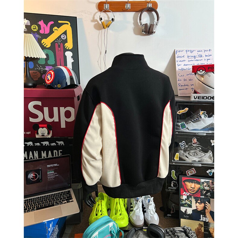 立领拉链拼接设计感卫衣男XH92-特p70,男装卫衣,电商B367