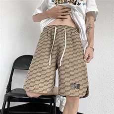 2025港风钢印短裤男大码男士中码男潮流五分裤男DK8705P35控49，男装牛仔裤，星座227-7